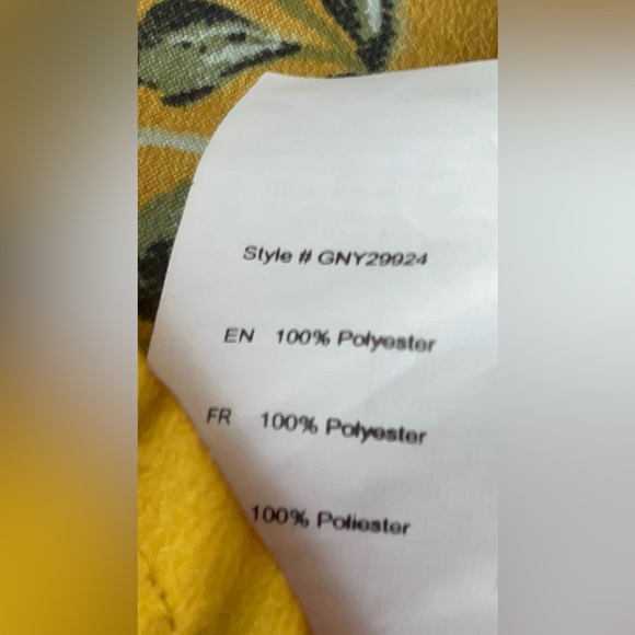 NWOT Golden Yellow Floral Spaghetti Strap V-Neck Ruffle Off The Shoulder Top - Picture 17 of 17